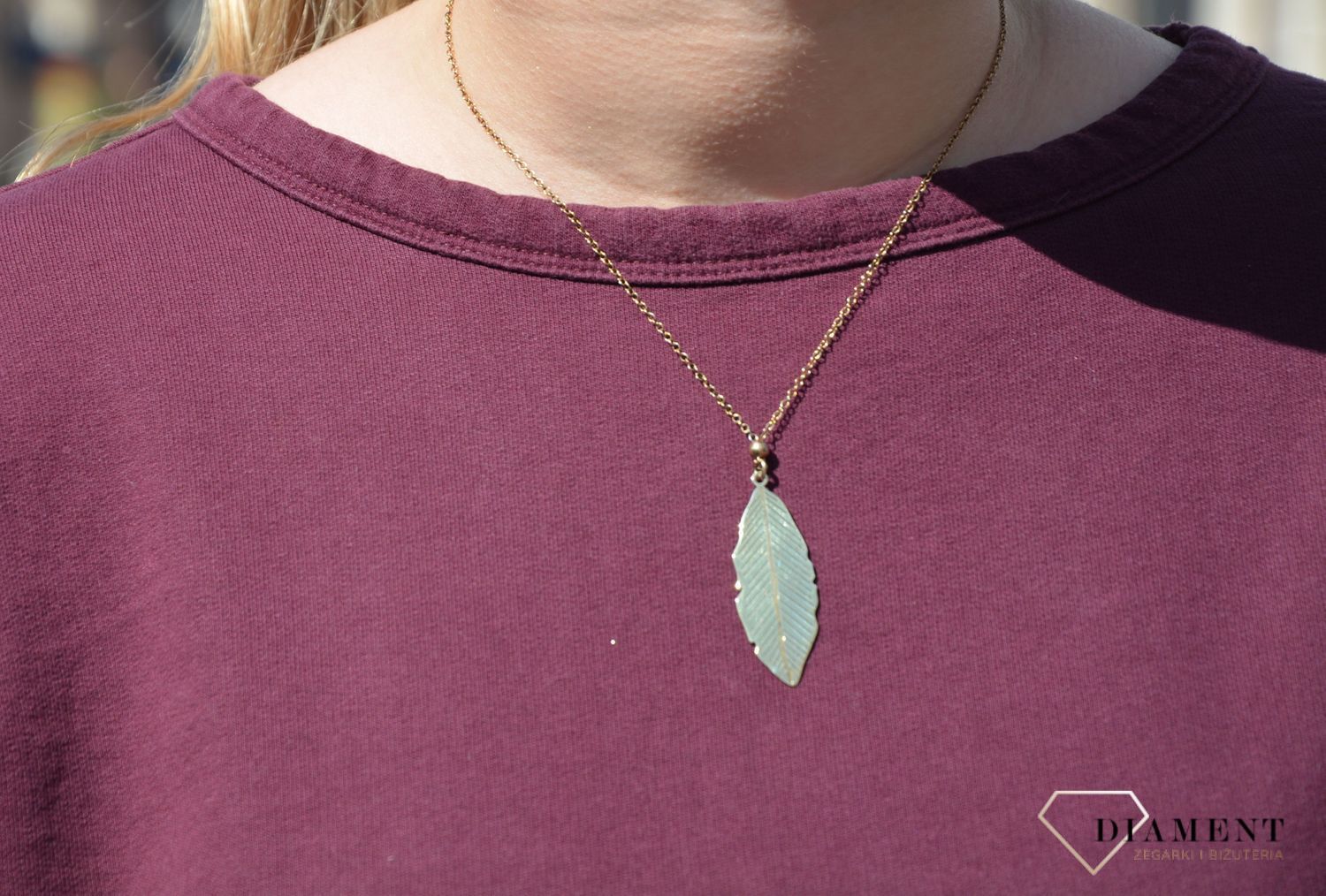 Naszyjnik srebrny pozłacany liść Dall'Aqcua C BF 13541 070..jpg